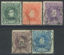 SPAIN, 1900/05, KING ALFONSO STAMPS SET OF 5, USED. - Oblitérés