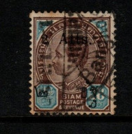 Thailand Cat 93 1904 King Rama V Third Series Provisional Issue 2 Atts On 28 Atts, Used - Thailand
