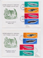 Antarctique BAT Britsh Antarctic Territory Base Halley Rothera Lot 2 Whaling Issue 1977 FDC Whale Stamp Timbre Baleine - Lettres & Documents
