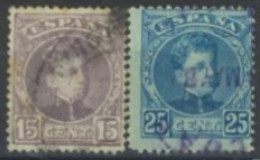 SPAIN, 1900/05, KING ALFONSO STAMPS SET OF 2, USED. - Oblitérés