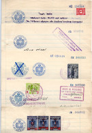 2926.GREECE. 5 OLD  REVENUE STAMPED PAPER DOCUMENTS, FOLDED IN THE MIDDLE, 2 OR 4 PAGES. - Fiscaux