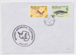 Antarctique BAT Britsh Antarctic Territory Base Halley Marine Life Stamp Cover 1991 Enveloppe Timbre Poisson Crustacé - Lettres & Documents