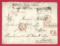 !!! MARQUE POSTALE DE RUSSIE POUR BLOIS AVEC DIVERSES MARQUES DE PASSAGE - ...-1857 Voorfilatelie