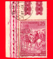 ITALIA - Usato - 1960 - Centenario Della Spedizione Dei Mille -  Incontro Tra Garibaldi E Vittorio Emanuele II - 25 L. - 1946-60: Oblitérés