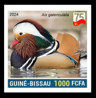 GUINEA BISSAU 2024 IMPERF STAMP 1V - CHINA BIRDS - CANARD MANDARIN DUCK - 75 ANNIV. OF CHINA - MNH - Eenden