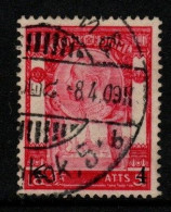 Thailand Cat 113 1908 King Rama V Provisional 4 Atts On 5 Atts Red  Used - Thaïlande