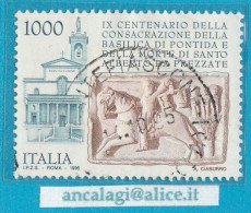 USATI ITALIA 1995 - Ref.0729 "BASILICA DI PONTIDA" 1 Val. - - 1991-00: Usados