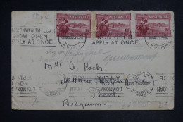 AUSTRALIE - Enveloppe De Melbourne Pour La Belgique En 1927 - L 151912 - Cartas & Documentos