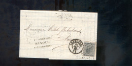 België OCB17 Gestempeld Op Brief Charleroy-Namur 1869 Perfect (2 Scans) - 1865-1866 Perfil Izquierdo