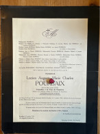 Lucien Pourbaix Veuf Levie Conseiller Cour Cassation *1873 Namur +1940 Bruxelles St.-Josse Ten Node Morelle Zech Hecq Du - Obituary Notices