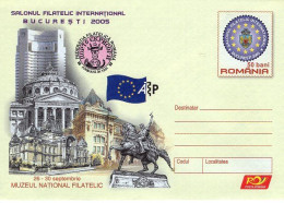 ROMANIA 083x2005: BUCHAREST, MONUMENT & ARCHITECTURE, Unused Prepaid Postal Stationery Cover - Registered Shipping! - Ganzsachen