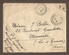 !!! LEVANT, LETTRE EN FRANCHISE DE 1929 POUR LA FRANCE, CACHET TRÉSOR ET POSTES 606 - Briefe U. Dokumente