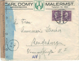 Carl Domy Sonderberg 27.11.1944 > Rendsburg - Chemische Zensur OKW - Christian X. - Storia Postale