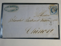 DN8 FRANCE   LETTRE 1855 NANTES A  CHINON +N°14  MARGES  + AFF. INTERESSANT+++ - 1849-1876: Classic Period