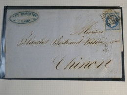 DN8 FRANCE   LETTRE 1855 NANTES A  CHINON +N°14  MARGES  + AFF. INTERESSANT+++ - 1849-1876: Klassik