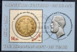 Romania, 2015CTO, Mi. Bl. Nr. 627                       145 Years Since The Inauguration Of The Romanian Mint - Used Stamps