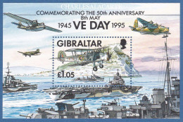 GIBRALTAR 1995  VE DAY ANNIVERSARY. M.S.  S.G. MS 744  U.M. - Gibraltar