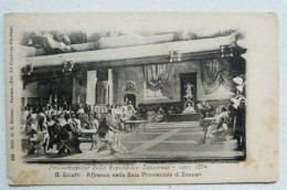 SASSARI - AFFRESCO DI G. SCIUTTI NELLA SALA PROVINCIALE - PROCLAMAZIONE DELLA REPUBBLICA SASSARESE 1900 CARD 124 ANNI! - Sassari