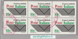 USATI ITALIA 1995 - Ref.0733B "POSTE ITALIANE Il Nuovo Simbolo" 6 Val. In Blocco, Non Dentellato In Alto E In Basso - - 1991-00: Usados