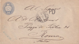 1873 Geneve Vers L'italie PD + AU VERSO AMBULANT MODANE TORINO 2 ROMA 24 OTT 73 11M - Covers & Documents