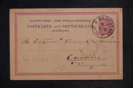 ALLEMAGNE - Entier Postal De Darmstadt Pour Le Venezuela En 1886 ( Destination Peu Commune ) - L 151926 - Postkarten