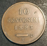 SAINT MARIN - SAN MARINO - 10 CENTESIMI 1893 R - KM 2 - San Marino