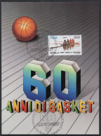 BASKETBALL - ITALIA ROMA 1982 - 60 ANNI DI BASKET - 60° FEDERAZIONE ITALIANA PALLACANESTRO - CARTOLINA UFFICIALE - A - Basketbal