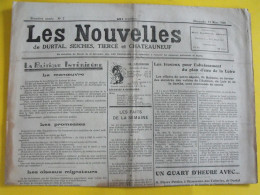 Journal Les Nouvelles De Durtal Seiches Tiercé Et Chateauneuf. N° 7 Du 11 Mars 1928. Rare Journal Local Du 49 - Andere & Zonder Classificatie