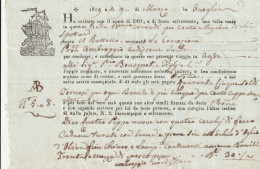 Connaissement B.Corradi Navire La Concepione  Capitaine A.Ardissone..Oneglia > Imperia. 1819 - Transporte