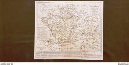 Francia Sotto Il Regno Di Re Luigi XVI 1774-1793 Carta Geografica Del 1859 Houze - Cartes Géographiques