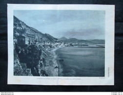 Salerno: Panorama + Paestum: Basilica Greca E Tempio Di Nettuno Stampa Del 1927 - Other & Unclassified