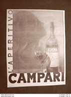 Pubblicità Del 1945 Aperitivo Campari Davide Campari & C. Milano - Autres & Non Classés