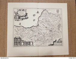 Carta Geografica O Mappa Somerset Shire U.K. Anno 1645 Joan Blaeu Ristampa - Carte Geographique