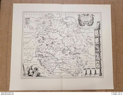 Carta Geografica O Mappa Herefordshire U.K. Anno 1648 Joan Blaeu Ristampa - Carte Geographique