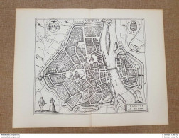Veduta Della Città Di Maastricht Olanda Anno 1581 Braun E Hogenberg Ristampa - Geographical Maps