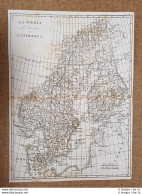 Svezia Norvegia E Danimarca Atlante Istorico Cav. Leonardo Cacciatore Anno 1831 - Mapas Geográficas