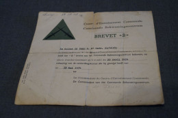 Ancien Brevet B De Commando,Soldat De Vree 1954,original Pour Collection,militaria - Documentos