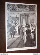 Feste Fiorentine Firenze Nel 1898 Consegna Bandiera America Al Comune Vespucci - Antes 1900