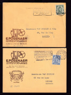 DDFF 986 -- BELGIQUE VELO - 2 X Carte Illustrée TP Petit Sceau BRUXELLES 1937 - Posenaer, Accessoires Cycles Et Autos - Wielrennen