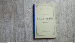 Guide Joanne Géographie De L'ille Et Vilaine 1884 Carte Gravures EO - Geografia