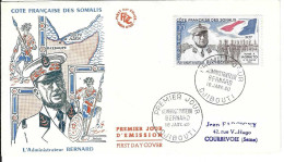 Envellope COTE FRANCAISE DES SOMALIS 1e Jour N° 27 Poste Aerienne Ceres - Storia Postale