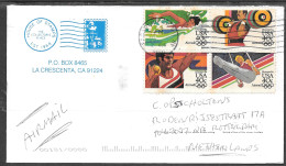 2003 Block Of 4 40 Cents Olympic Stamps, California To Netherlands - Brieven En Documenten