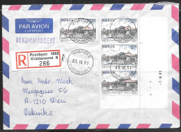 1991 Kristiansand Registered (05.10.91) To Wein Austria - Briefe U. Dokumente