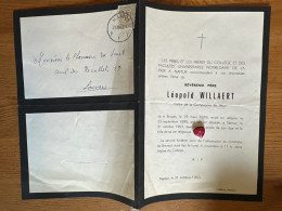 Universitaire Namur: Reverend Pere Leopold Willaert Pretre Compagnie De Jesus *1878 Bruges +1963 Namur Bricniot Stempel - Décès