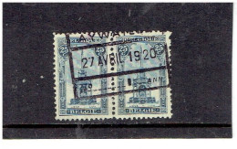 Paire Du Nr 164  OBLITERATION CHEMIN DE FER  AYWAILLE 27/4/1920  RARISSIME - Used Stamps