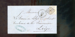 België OCB18 Gestempeld Op Brief Anvers-Liège 1869 Perfect (2 Scans) - 1865-1866 Profil Gauche