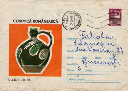 ROMANIA 1230x1973: IEUD - TRADITIONAL POTTERY, Used Prepaid Postal Stationery Cover - Registered Shipping! - Interi Postali