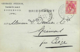 Roermond - 1909 - Briefkaart Georges Stienon Naar Luik - Roermond