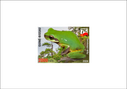 GUINEA BISSAU 2024 DELUXE PROOF - CHINA AMPHIBIANS & REPTILES - CHINESE TREE FROG FROGS GRENOUILLES - CHINA 75 ANNIV. - Rane