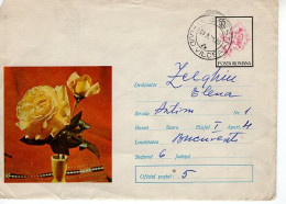 ROMANIA 4910x1971: ROSES, Used Prepaid Postal Stationery Cover - Registered Shipping! - Interi Postali